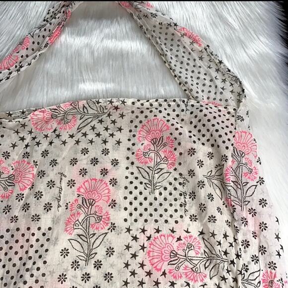Free People Pink and Black Print Tote Bag - Picture 2 of 3